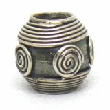 Large Hole Bead Handmade bali silver bead