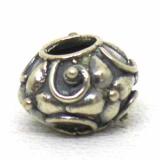 Large Hole Bead Handmade bali silver bead