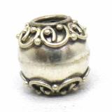 Large Hole Bead Handmade bali silver bead