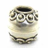 Large Hole Bead Handmade bali silver bead