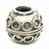 Large Hole Bead Handmade bali silver bead