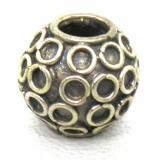 Large Hole Bead Handmade bali silver bead