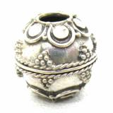 Large Hole Bead Handmade bali silver bead