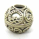 Large Hole Bead Handmade bali silver bead