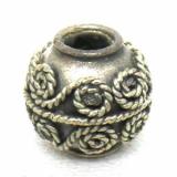 Large Hole Bead Handmade bali silver bead