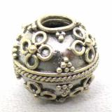 Large Hole Bead Handmade bali silver bead