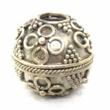 Large Hole Bead Handmade bali silver bead