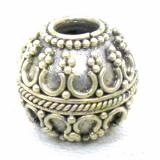 Large Hole Bead Handmade bali silver bead