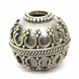 Large Hole Bead Handmade bali silver bead