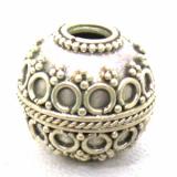 Large Hole Bead Handmade bali silver bead