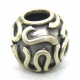 Large Hole Bead Handmade bali silver bead