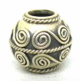 Large Hole Bead Handmade bali silver bead