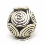 Large Hole Bead Handmade bali silver bead