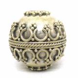 Large Hole Bead Handmade bali silver bead