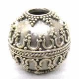 Large Hole Bead Handmade bali silver bead