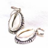 Pendant Shell Cowrie bali silver bead