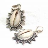 Pendant Shell Cowrie bali silver bead