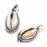 Pendant Shell Cowrie bali silver bead