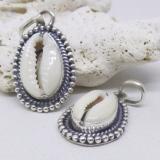 Pendant Shell Cowrie bali silver bead