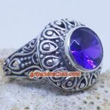 Ring With Stone bali silver bead