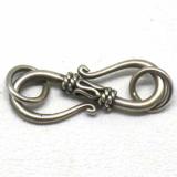 S Clasps bali silver bead