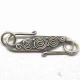 S Clasps bali silver bead