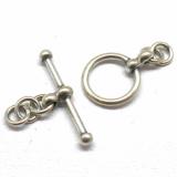 Simple Plain Toggles bali silver bead