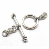 Simple Plain Toggles bali silver bead