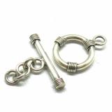 Simple Plain Toggles bali silver bead