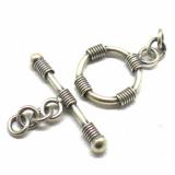 Simple Plain Toggles bali silver bead