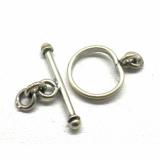 Simple Plain Toggles bali silver bead