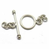 Simple Plain Toggles bali silver bead